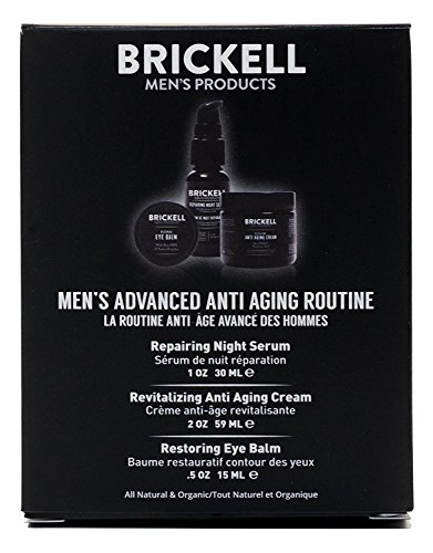 Brickell Férfi Fejlett Anti-Aging bőrápoló Készlet, Éjszakai arckrém, C-Vitamin Arc Szérum Szem Krém, Természetes, illetve Organikus,