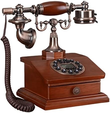 Rotary Telefonvonal Európai Stílusú Amerikai Nappali Dekoráció Asztal Irodai Klasszikus Retro Telefon Home Vezetékes (Szín : Mahagóni, Méret