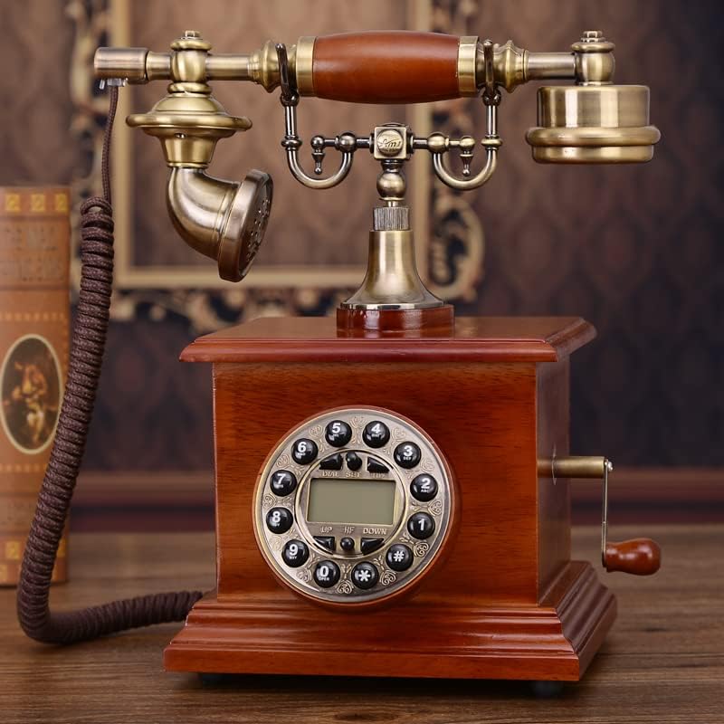 Rotary Telefonvonal Nappali Dekoráció Otthoni Irodai Vezetékes Stílus Európai Retro Amerikai Telefon Klasszikus Asztal (Szín : Mahagóni,