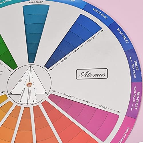 Új Papír Kártya Tervezés színkeverés Kerék Tinta Táblázat Útmutatást Kerek Központi Kör Forog Tetoválás Köröm Pigment színkör ábra