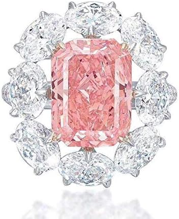 Női Gyűrű Divat Gyönyörű Rózsaszín Szimulált Gyémánt Gyűrű Geometriai Ovális Liba Tojás jegygyűrűt a Nők Ékszer, Ajándék,