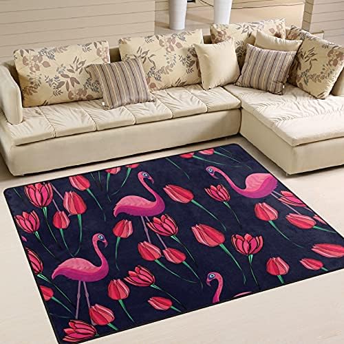 Rózsaszín Flamingók Tulip Nagy Puha Terület Szőnyegek Óvoda Playmat Szőnyeg, Lábtörlő a Gyerekek Játszanak, a Szoba, Hálószoba, Nappali, 80