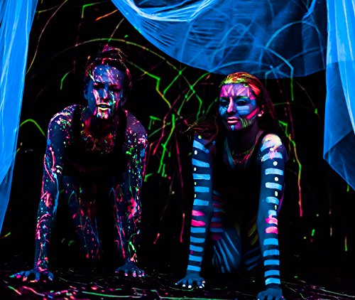 Éjfél Glo UV Neon Arc & testfesték Világító Szett (7 Üveg 2 oz. Minden) Fekete Fény Reaktív Fluoreszkáló Festék - Biztonságos, Mossa