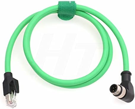 HangTon Ipari Ethernet M12 4 Pin D-Code Férfi, derékszögű, hogy RJ45 Kábel, Árnyékolt High-Flex CAT5e Hálózati Kábel (10)