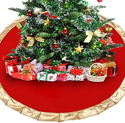 Vörös karácsonyfa Szoknya, Arany Szegéllyel 35 centi 6ft karácsonyfa Dekoráció, Karácsonyi, Téli, szilveszteri Buli Nyaralás