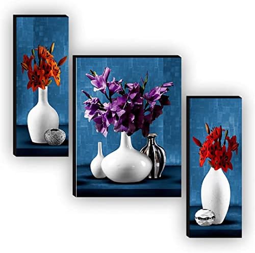 SAF 3 virágcserép UV Texturált Haza Dekoratív Ajándék Festményt 12 Inch X 18 cm-es SAF-JM7479,Vallásos;Számok;Virágos,Többszínű