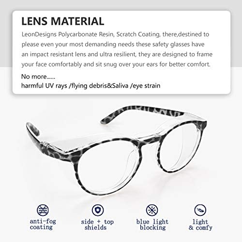 LeonDesigns Biztonsági Szemüveg Anti-Köd Védőszemüveg Z87.1 Kék Fény Blokkoló Anti-Por UV Védelem Szemüveg Férfiak Nők