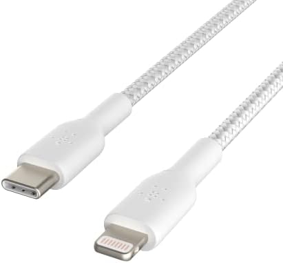 Belkin BoostCharge Nylon Fonott USB-C-Lightning Kábel 3.3 ft/1M - Mpi Hitelesített 18W Tápellátás iPhone Töltő Kábel - Apple Töltő USB-C Kábel