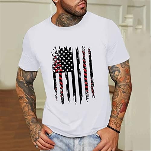 BEUU Hazafias Rövid Ujjú T-shirt Férfi ruházat, Nyári Retro Amerikai Zászló Nyomtatás Sleeve Alkalmi Laza Divat Póló Maximum