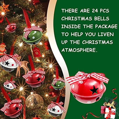 24 Darab a Karácsony Harang karácsonyfa Dísz, Fém Jingle Bells Ajándék Csomagolás Koszorú Piros, Fehér, Zöld Harangok Díszítő Kellékek