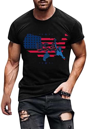 Férfi Ing, Nyári Férfi Függetlenség Napja Amerikai Zászló Prin Rövid Ujjú Hazafias T-Shirt Férfi Raktár Tees