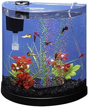 Tetra ColorFusion Kezdő akvárium Készlet 3 Liter, Fél Hold Alakú, Bubbler Szín Változó Fény Lemez