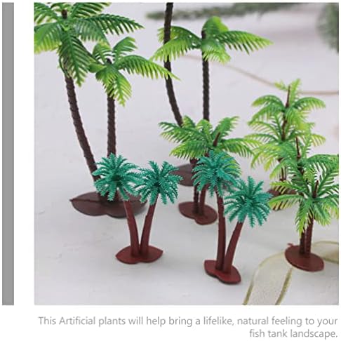 ABOOFAN Ház Növények Beltéri Élő 12db Műanyag Palm Modell Fák Mesterséges Fa Modell Táj Modell Homok Táblázat Épület Modell Vonat
