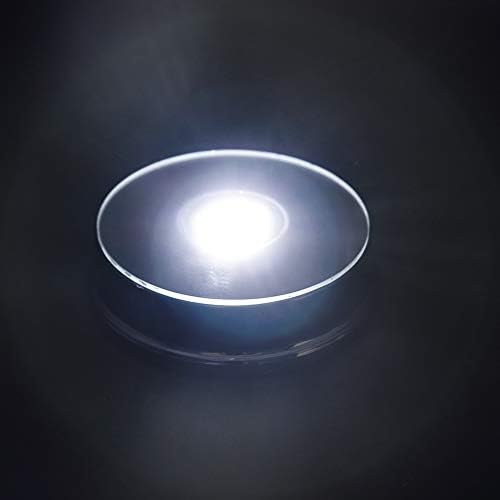 PHOSOK LED-Ezüst Kijelző Alap - Kristály-Üveg-Művészet Szobor Árut Kijelző Stand - Fehér Fény Kijelző Állni Hajtott 3 db AAA Elem （Pack 2）