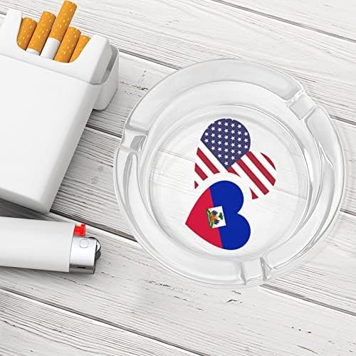 Haiti-amerikai Zászló Dohányzás Hamutartó Üveg Cigaretta, Szivar hamutartó Egyéni Dohányos Jogosult Kör Esetében