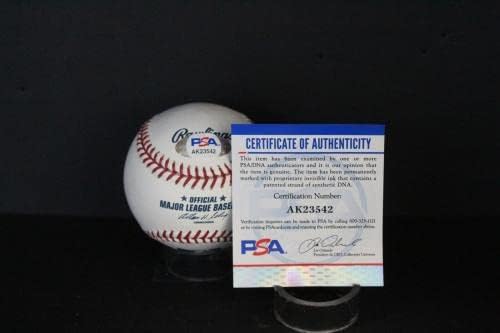 Len Baker (P. G. 5-15-81) Aláírt Baseball Autogramot Auto PSA/DNS AK24542 - Dedikált Baseball
