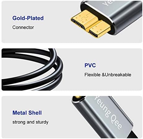 USB-C-Micro B Kábel 3 ft,C Típusú Mikro B Merevlemez Kábel Kompatibilis a Toshiba,Seagate,WD Külső Merevlemez,Galaxy S8/S9/S10,