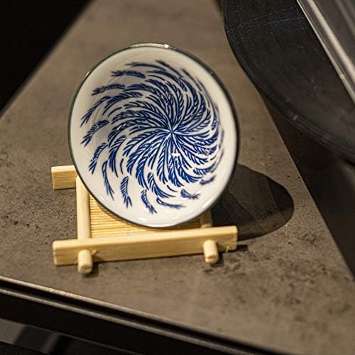 Kalap alakú kék-fehér porcelán kerámia teáscsésze, hagyományos Kínai minta