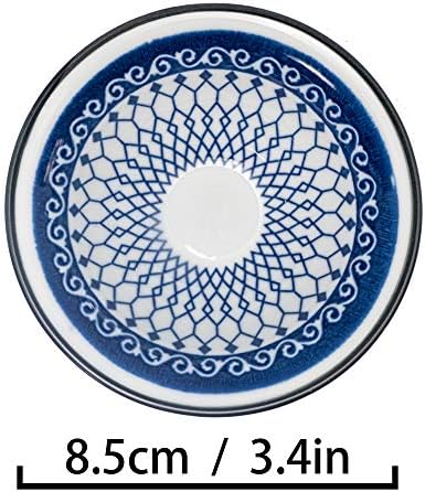 Kalap alakú kék-fehér porcelán kerámia teáscsésze, hagyományos Kínai minta