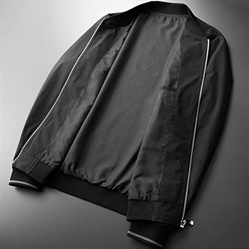 Férfi Klasszikus Egyetemi Kabát Könnyű, Alkalmi Baseball Dzseki Slim Fit Bomber Kabát Streetwear Széldzseki (Fekete,X-Large)