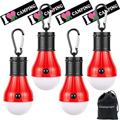 Kempingek Fény [4 Csomag] Doukey Hordozható Kemping Lámpás Izzó LED Lámpák Sátor vészvilágítás Kemping Essentials Sátor Kiegészítők LED