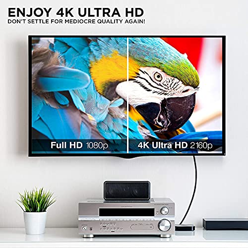 A 4K 2.0 HDMI Kábel 3 ft. által RitzGear. 18 Gbps Ultra High Speed Fonott Nylon Kábel & Arany Csatlakozók - 4K@60Hz/UHD/3D/2160p/1080p/ÍV