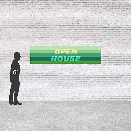 CGSignLab |Nyitott Ház -Modern Gradiens nagy teljesítményű Kültéri Vinil Banner | 8'x2'