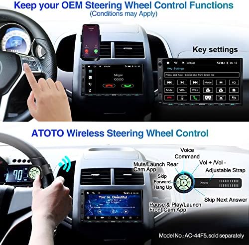 ATOTO CA-AEC01 Autó Erősítő Kompatibilis F7G2A7XE01 7inch Vezeték nélküli CarPlay & Vezeték nélküli Android Auto Dupla DIN autórádió,