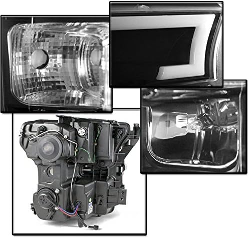 ZMAUTOPARTS DRL LED Fekete Projektor Fényszóró Fényszóró w/6 Kék LED DRL Kompatibilis 2015-2017 Ford F-150