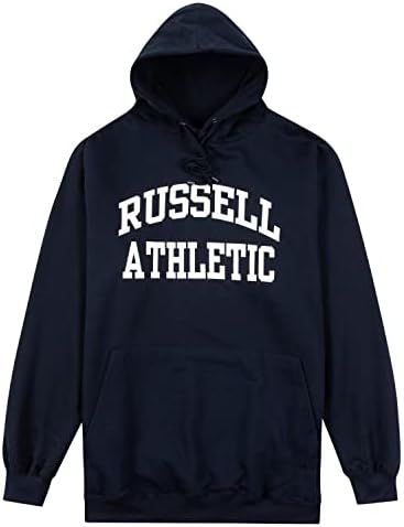 Russell Athletic Nagy, Magas kapucnis felső Férfiaknak – Polár Kapucnis Grafikus Pulóver Navy