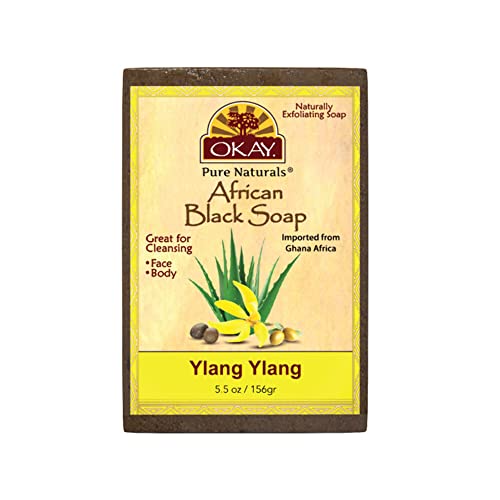 OKÉ | Afrikai Fekete Szappan Ylang Ylang | Minden bőrtípusra | Tisztít, Hámlasztja | Táplálja, Gyógyít | Ingyenes-Szulfát, Szilikon &
