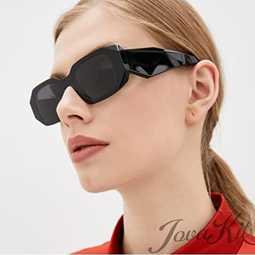 JOVAKIT Trendi Vastag Tagbaszakadt Téglalap Napszemüveg Női Férfi Divat Kis Négyzet napszemüvegek UV400 Védelem egy napszemüveg