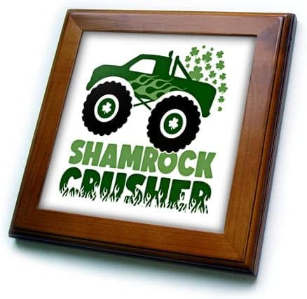 3dRose Shamrock Crusher Monster Truck Teljes a négylevelű Lóhere - Keretes Lapok (ft-374642-1)