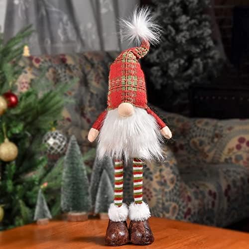 WORLDECO Karácsonyi Gnome Kockás Sapka Plüss 2022 Dekorációk, Fények, Zene Funkció, svéd Ajándék tomte barátja Kézzel készített