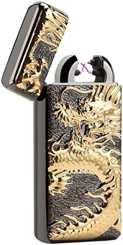 Kivors Elektronikus Könnyebb plazmaív USB Újratölthető Szélálló Flameless Metal Dragon Könnyebb a Kemping Túrázás Üzleti