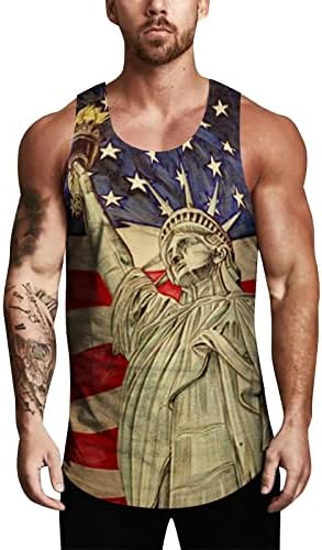 XXBR július 4. Függetlenség Napja USA Zászló Ujjatlan T-Shirt Gym Fitness Trikó Mellény Férfi, Lélegző Tartály TopBest Alsóing