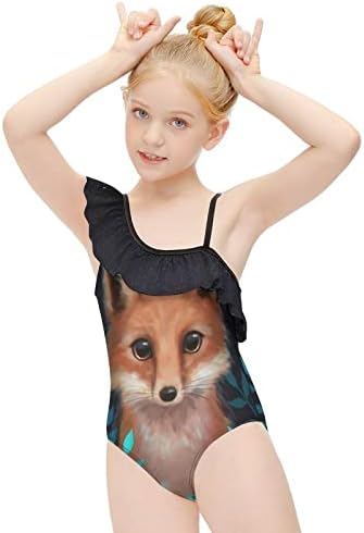 WEEDKEYCAT Aranyos Fox Leányka-Fürdőruha Egy Váll Fodros Fürdőruha fürdőruha Strandcuccot
