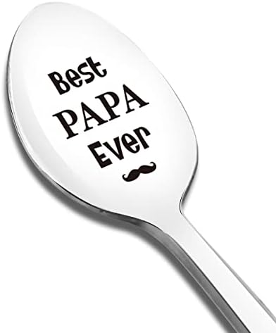 A legjobb Papa Valaha Kanál Vésett Vicces Ajándék Papa Apja, fagylalt, Kávé, Tea, Gabona Szerető Kanál Legjobb Papa Hálaadás