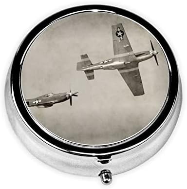 A 2. világháború repülőgép Repülőgép Gyógyszeres Doboz, Fém, Kerek Tabletta Doboz, Három Rekesz Gyógyszeres Dobozt, Könnyen hordozható