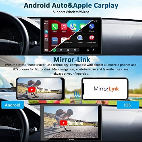 Carpuride 2023 Legújabb Egységes Din autórádió Vezeték nélküli Apple Carplay & Android Auto 9 Hüvelykes IPS érintőképernyő, autórádió,