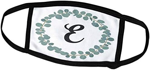 3dRose Levelet E Monogram Eukaliptusz Levelek Koszorú Elegáns Zöld - Arcát Takaró (fc_261587_1)