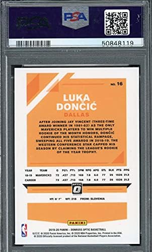 Luka Doncic 2019 Panini Donruss Optikai Kosárlabda Kártya 16 PSA 10