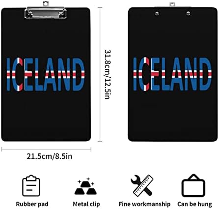 Izland Zászló Akril Papírok Alacsony Profilú Klip Aranyos Klip Táblák Standard A4 Letter Méretű Irodai Találkozó Osztályok