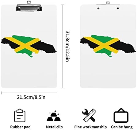 Jamaica Zászló Térkép Akril Papírok Alacsony Profilú Klip Aranyos Klip Táblák Standard A4 Letter Méretű Irodai Találkozó Osztályok