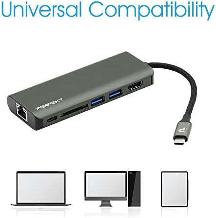 USB-C Többportos Adapter, 6-in-1 Többportos USB Hub,C Típusú Elosztó Adapter 4K HDMI, USB-C PD Töltő, USB, A Gigabit Ethernet,