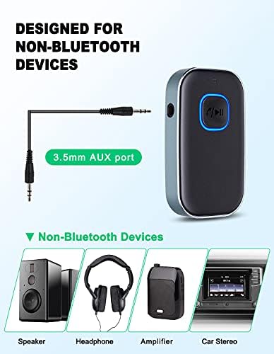 (2DB) COMSOON Bluetooth-AUX-Vevő Autó, Otthoni Hifi, Vezetékes Fejhallgató, kihangosított Hívások - Szürke+Fekete