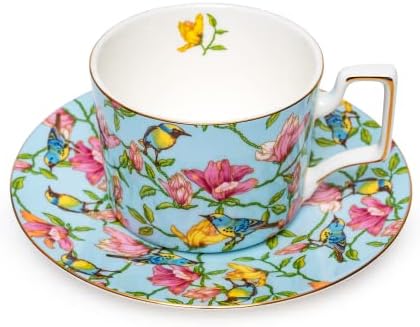 9 Uncia pohár vízben, majd Csészealjak Meghatározott Vintage Virág Tea Csésze Készlet porcelán Teáscsésze Kávé, Tea Csésze