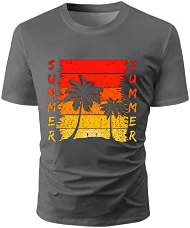 ZDDO Férfi Nyári pólók Rövid Ujjú Levél Nyomtatás Alkalmi Hawaii Tees Sleeve Strand Maximum Atlétikai Sport Póló