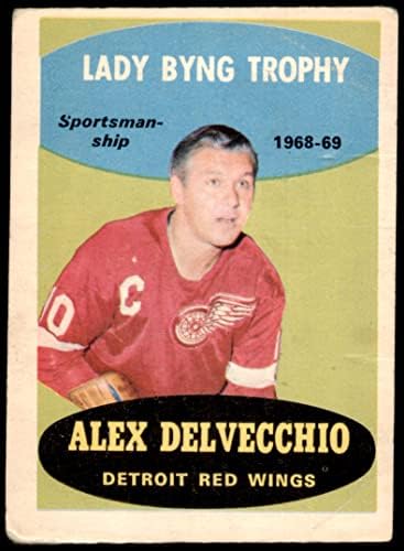 1969 O-Pee-Chee 206 Byng Trófea Alex Delvecchio Detroit Red Wings (Hoki-Kártya) FAIR Vörös Szárnyak