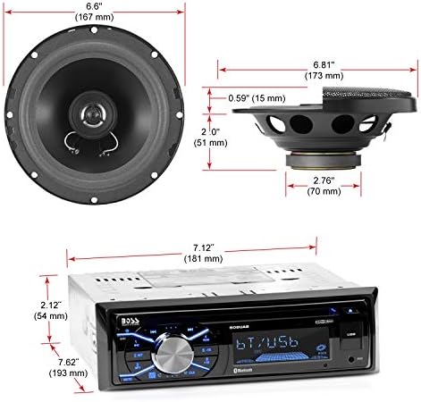 FŐNÖK Audio Rendszerek 656BCK Autó Hifi Csomag - Egységes Din, Bluetooth, CD-MP3-USB-AM-FM Rádió, 6.5 Inch 2 Módon Full Range Hangszóró,